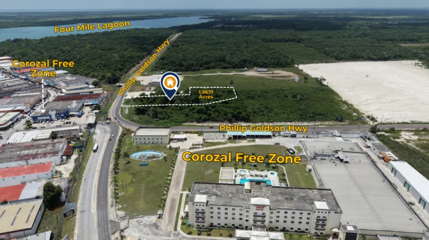 Philip Goldson Highway commercial land for sale Corozal Belize